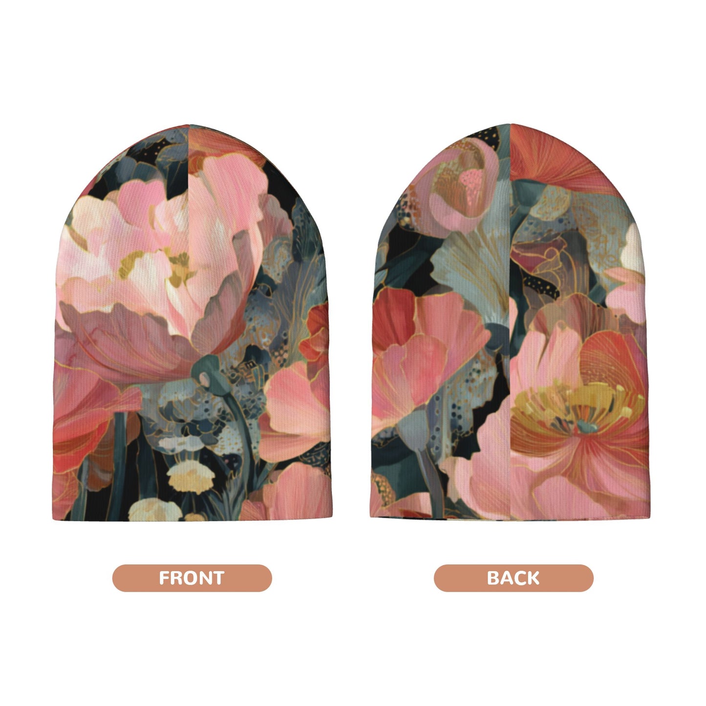 Fashion Printed Beanie Hat, Double-Layer Design, Warm and Breathable, Unisex for Autumn and Winter