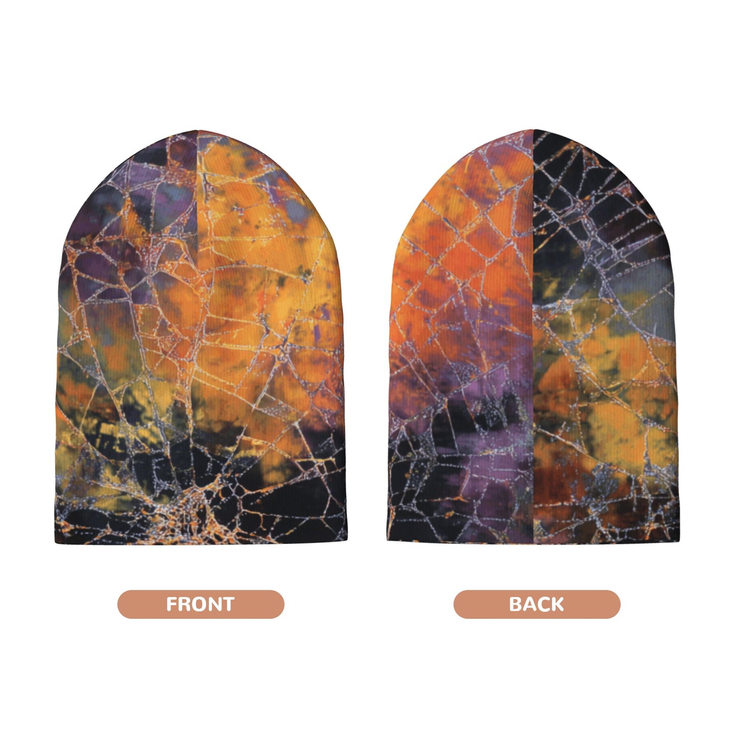 Abstract Crack Art Printed Double-Layer Knit Beanie · Warm, Breathable & Stylish Winter Hat