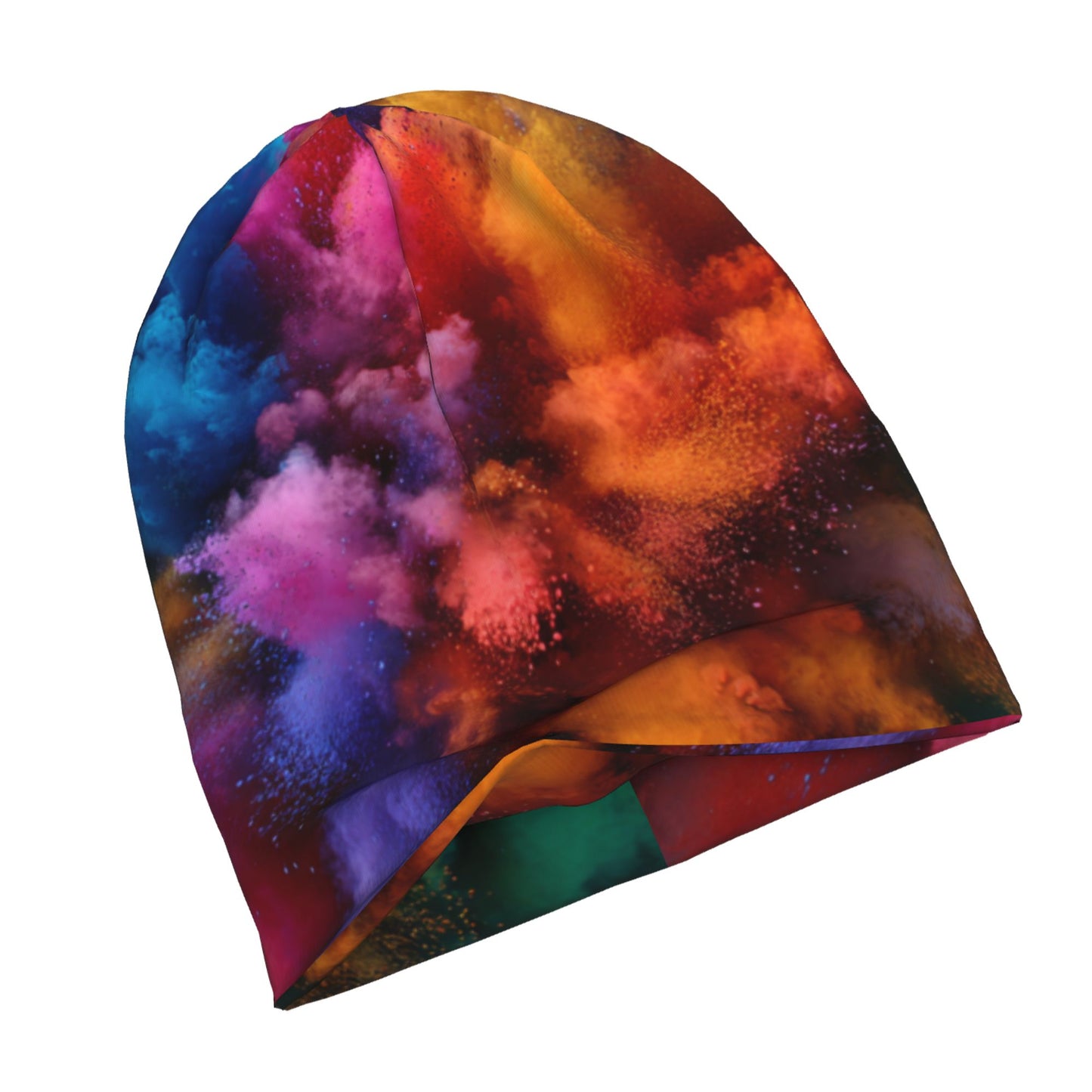 Color Splash Print Double-Layer Knit Beanie Hat – Stylish, Warm, Lightweight, and Breathable Fashion Accessory for Men and Women, Perfect for Autumn, Winter, and Spring