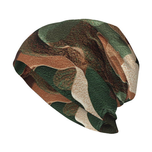 Camouflage Print Double-Layer Knit Beanie Hat – Stylish, Warm, and Breathable Unisex Beanie for Autumn, Winter, and Spring Outdoor Casual Fashion