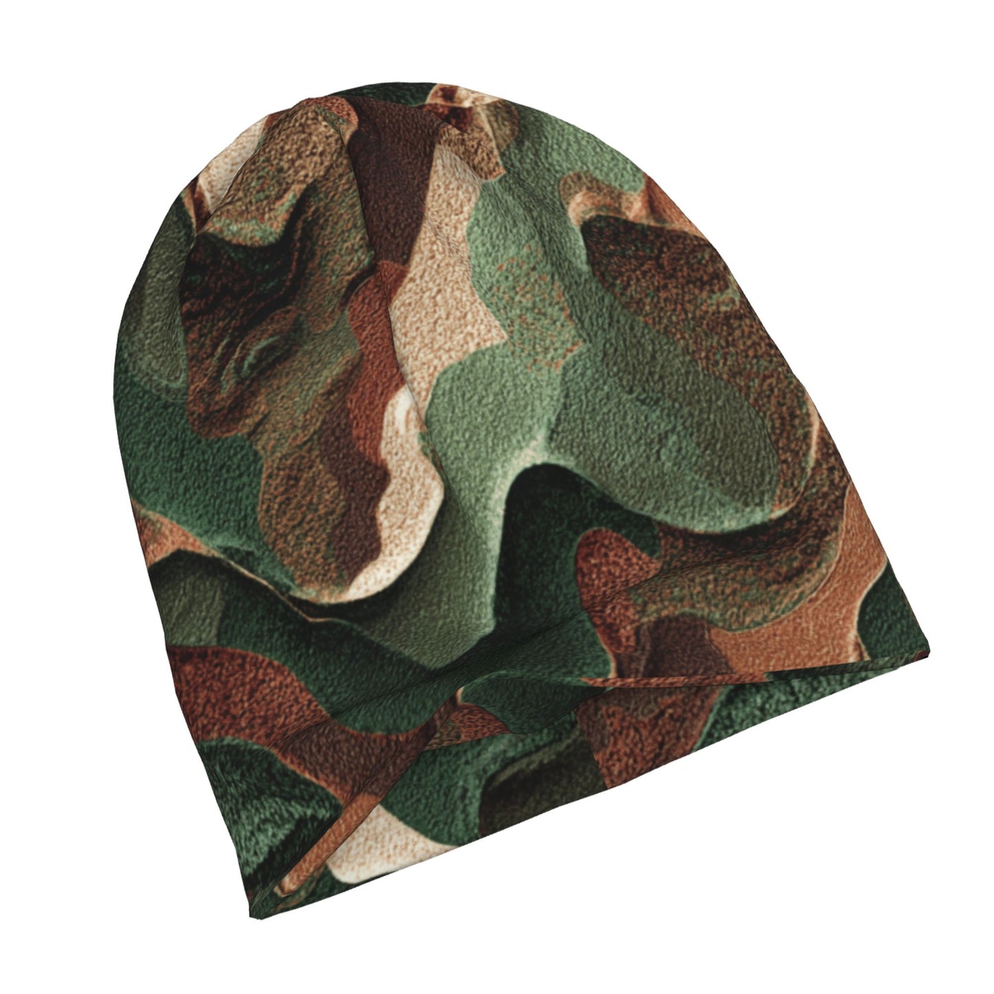 Camouflage Print Double-Layer Knit Beanie Hat – Stylish, Warm, and Breathable Unisex Beanie for Autumn, Winter, and Spring Outdoor Casual Fashion