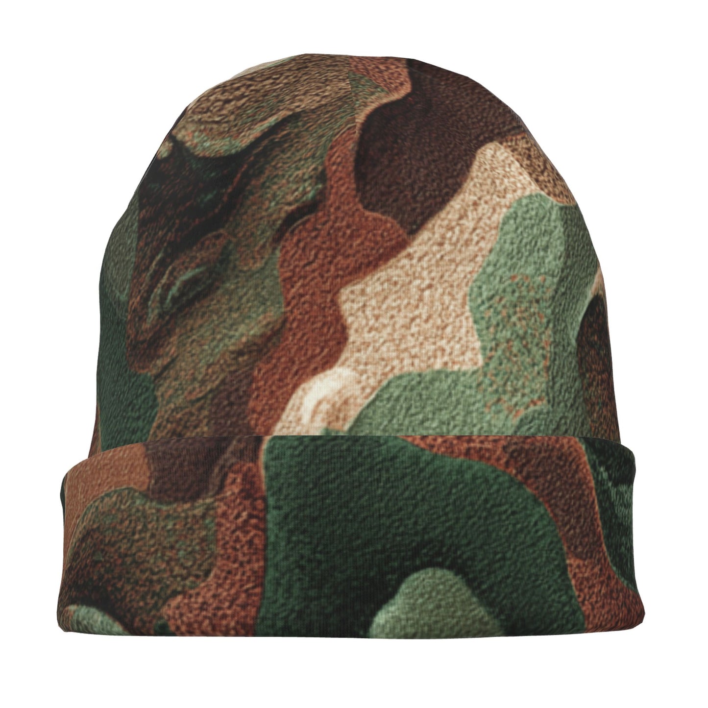 Camouflage Print Double-Layer Knit Beanie Hat – Stylish, Warm, and Breathable Unisex Beanie for Autumn, Winter, and Spring Outdoor Casual Fashion