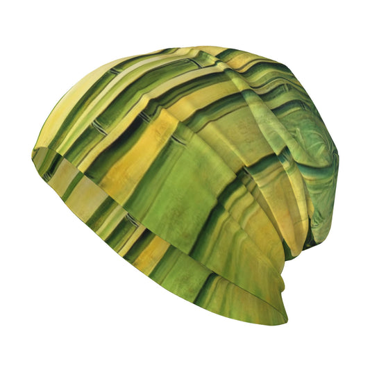 Bamboo Print Double-Layer Knit Beanie Hat – Lightweight, Warm, and Breathable Unisex Fashion Beanie for All Seasons Outdoor Sports and Casual Wear