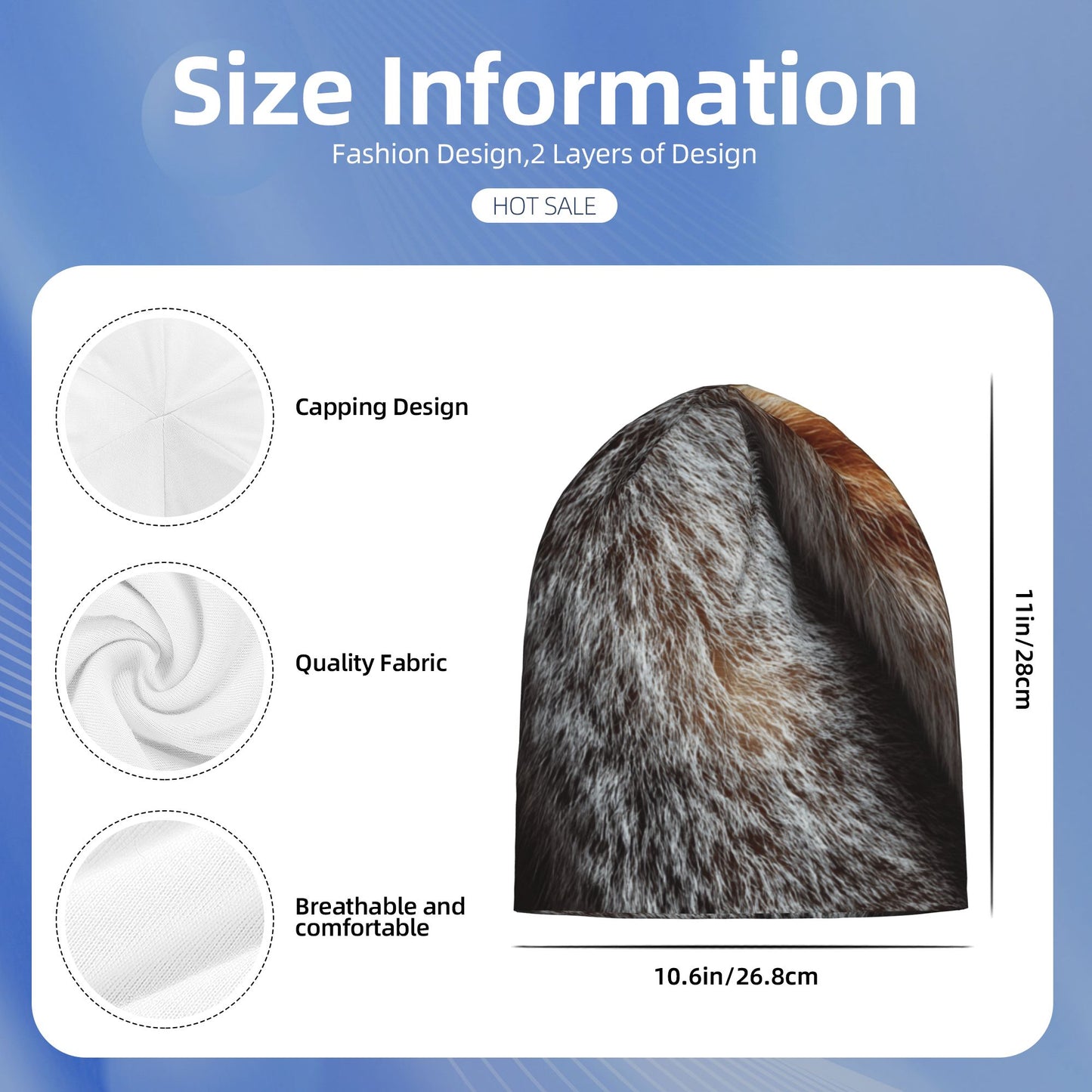 Double-Layer Knit Winter Beanie – Faux Fur Texture Design, Warm, Stylish, Windproof Hat for Men & Women