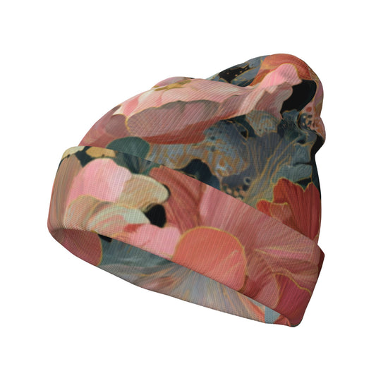 Fashion Printed Beanie Hat, Double-Layer Design, Warm and Breathable, Unisex for Autumn and Winter